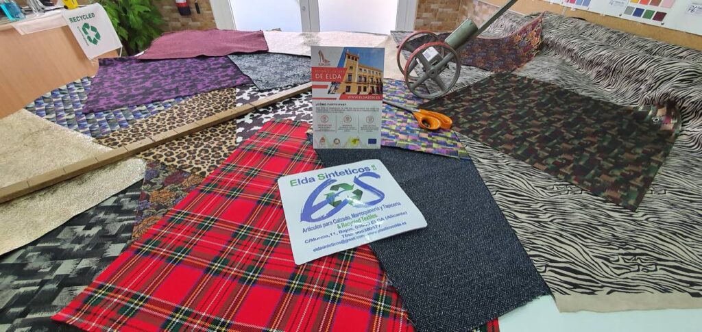 Muestras de la línea de reciclados textiles de Elda Sintéticos