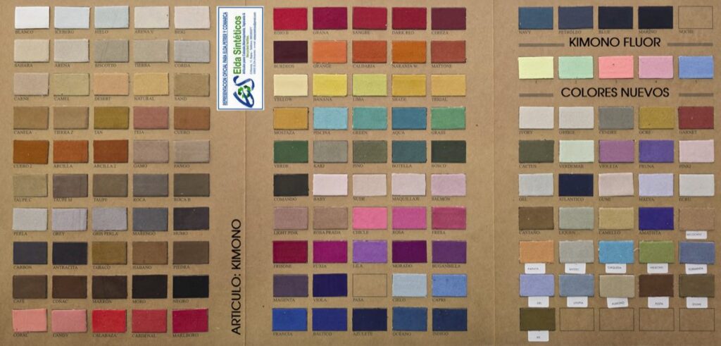 Carta de color de Kimono, artículo de forrería