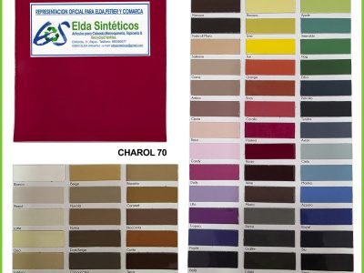 Carta de color de Charol 70, charol sintético de alto brillo