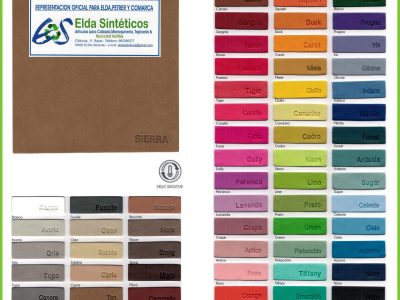 Carta de color de Sierra, serraje sintético afelpado
